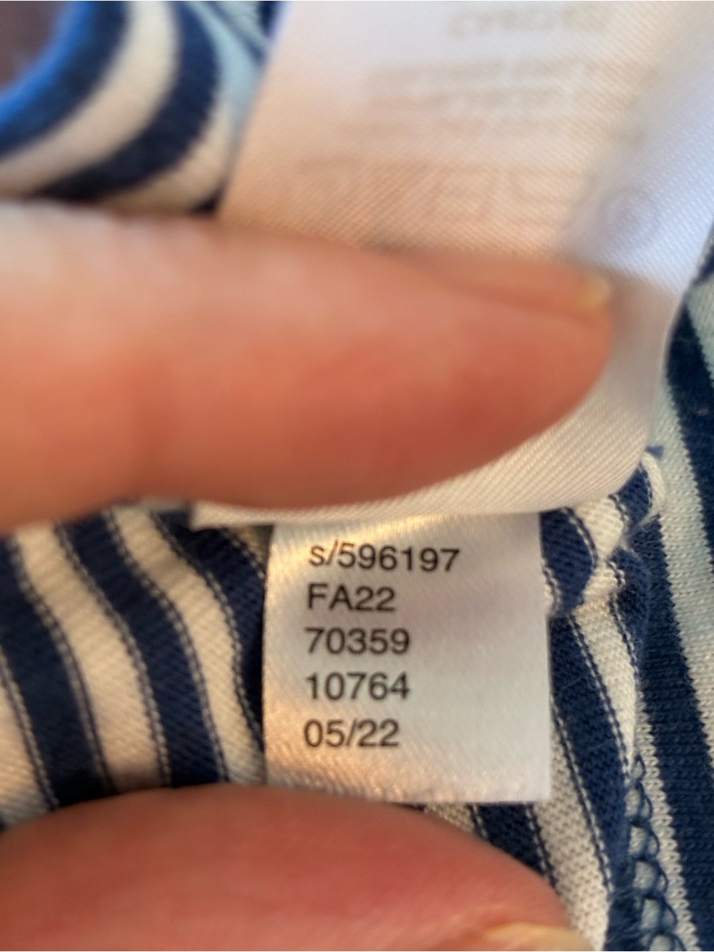 Loft Royal Blue & White Striped Crewneck Top cap sleeves - Picture 8 of 8